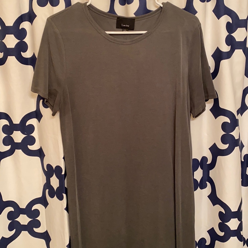 Olive green tee shirt dress